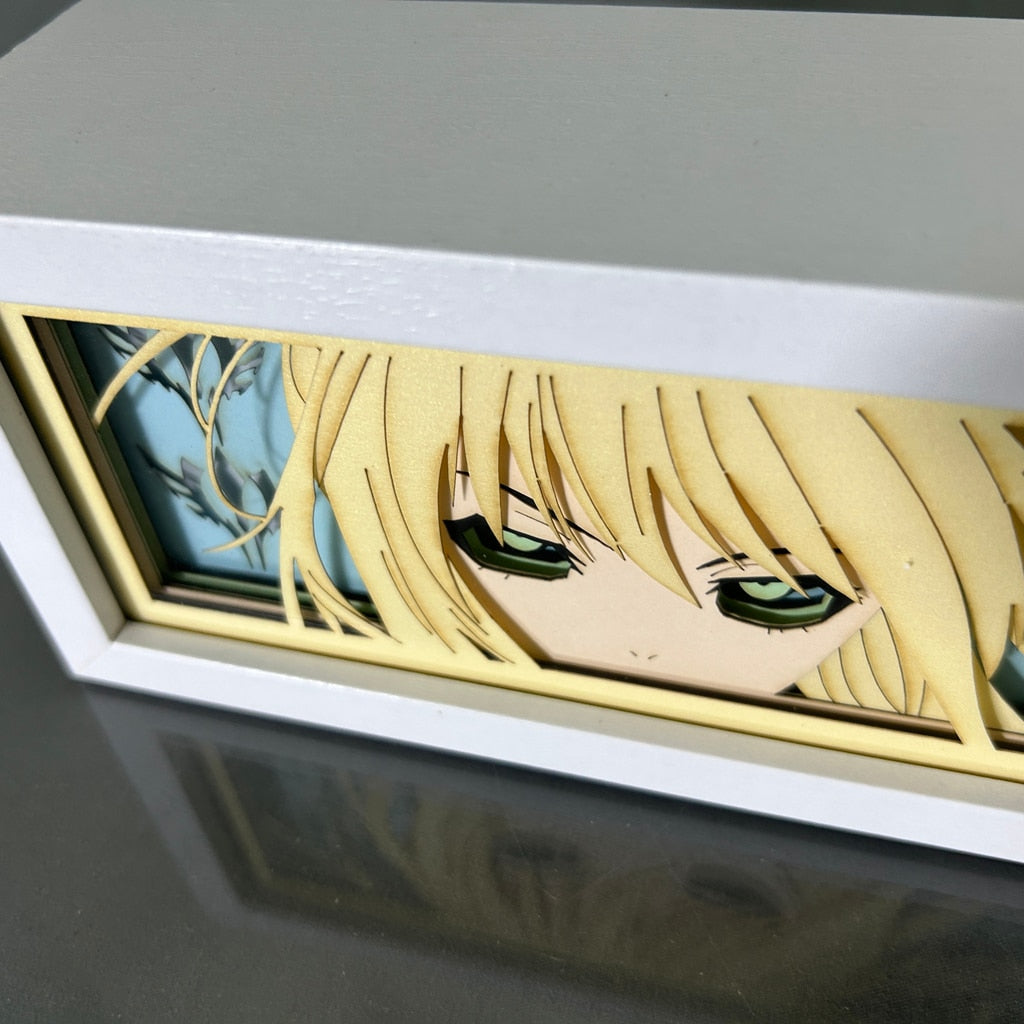 Saber Fate Stay Night Anime Paper Cut Lightbox