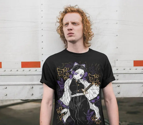 Immerse yourself in this striking Shinobu Tee, perfect for anime fans. Looking for more Demon Slayer merch? Explore our full collection of anime merch now!