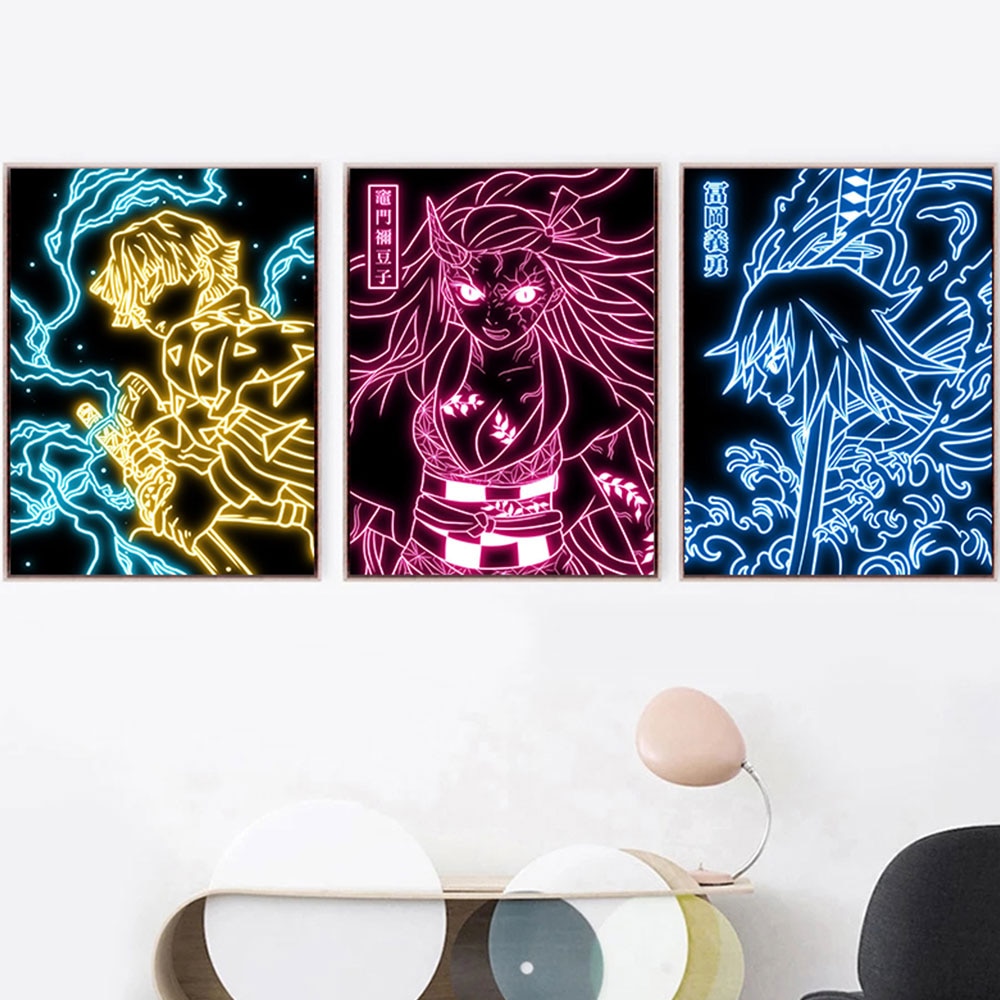 Neon Style Demon Slayer Posters