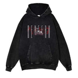 Berserk Washed Black Streetwear Cotton Vintage Hoodie