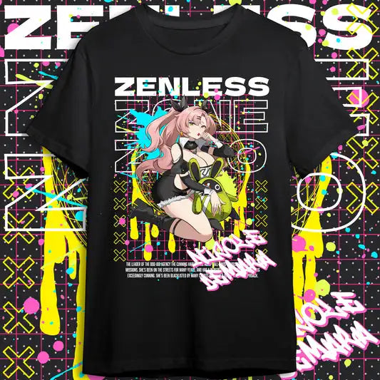 Here at Everythinganimee we have the best anime shirts in the world.
Step into the stylish chaos of Zenless Zone Zero with this vibrant Nicole tee! Featuring Nicole's dynamic character art, this shirt pops with bright neon colors and edgy designs, perfect for any fan looking to stand out. 