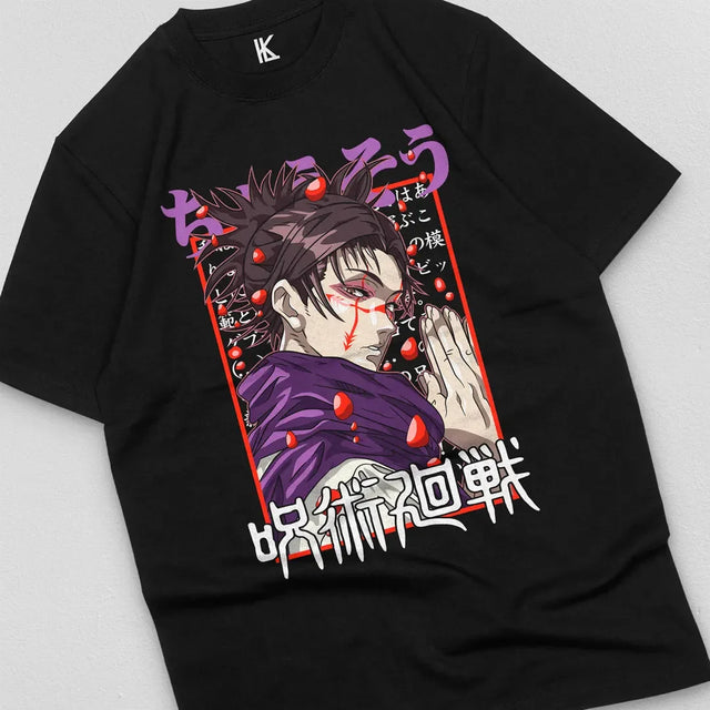 Here at Everythinganimee we have the best anime shirts in the world.
Embrace the enigmatic power of Gojo Satoru from Jujutsu Kaisen with this captivating tee. Showcasing Gojo’s iconic stance and intense gaze, this shirt is a must-have for fans who appreciate the strongest sorcerer's unbeatable charisma and power.