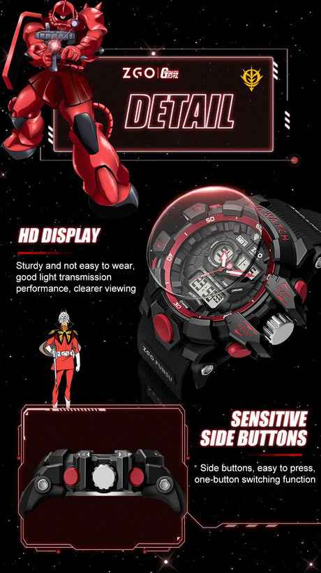 This watch features a robust metal casing with an acrylic mirror that blends resilience with a clear display.  If you are looking for Mobile Suit Gundam Merch, We have it all! | check out all our Anime Merch now!