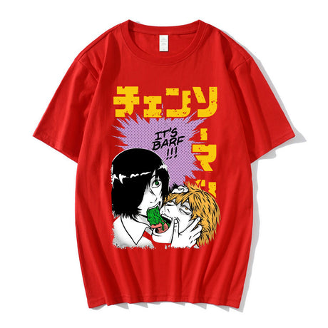 Unleash your inner anime fan with our Chainsaw Man Meme Barfing Shirt. Here at Everythinganimee we have only the best anime merch! Free Global Shipping