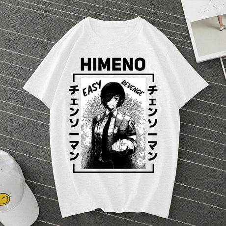 Step into the world of Chainsaw Man with our Himeno Revenge Tee, available in black, white, and grey. Here at Everythinganimee we have only the best anime merch! Free Global Shipping