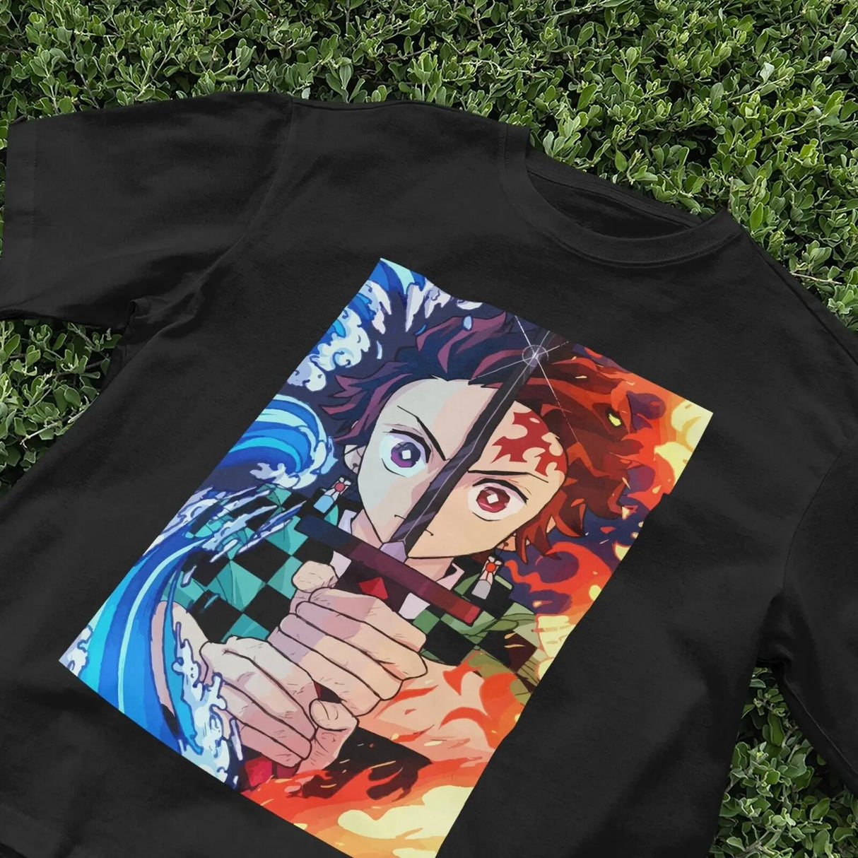 Here at Everythinganimee we have the best anime shirts in the world.
The Elemental Warrior Tee captures the duality of fire and water in a bold design featuring the iconic protagonist in an intense battle stance. The dynamic split imagery highlights the character's mastery over elemental powers.