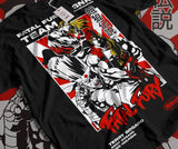 Here at Everythinganimee we only have the best shirts in the world! Join the fight with the Fatal Fury Team Tee, showcasing the legendary trio of Terry Bogard, Andy Bogard, and Joe Higashi from the iconic SNK fighting game series. This tee captures the spirit of the classic arcade battles with bold artwork that highlights the powerful stances and fierce determination of each character. 