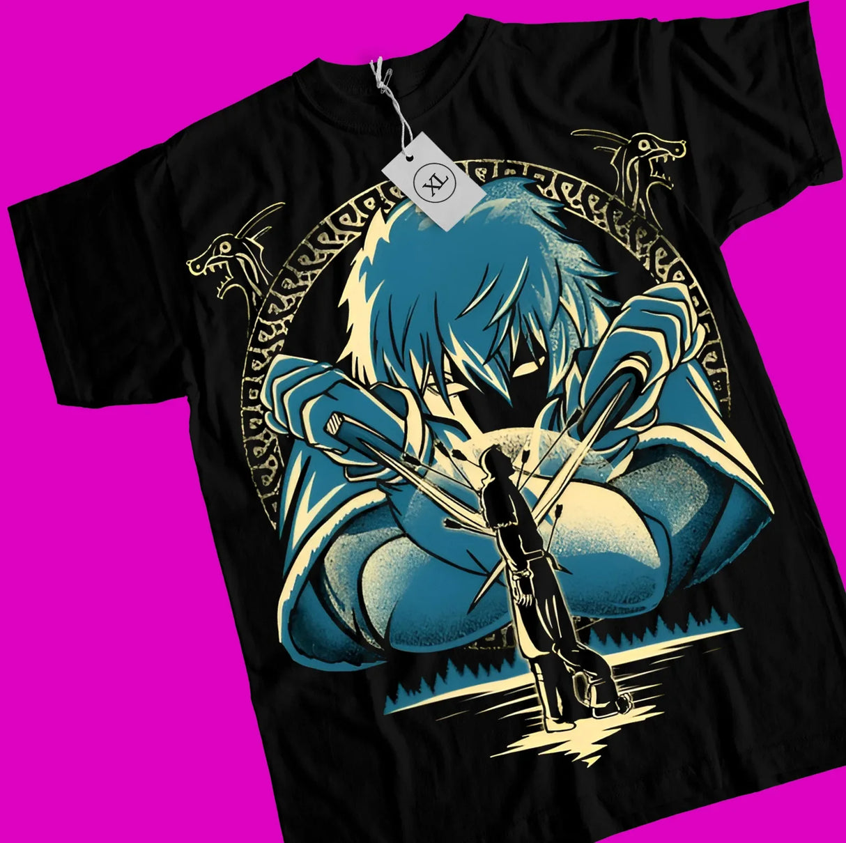 Here at Everythinganimee we have the best anime shirts in the world.
Immerse yourself in the epic world of Vinland Saga with this powerful shirt, featuring a striking design that captures the intensity of battle and honor.