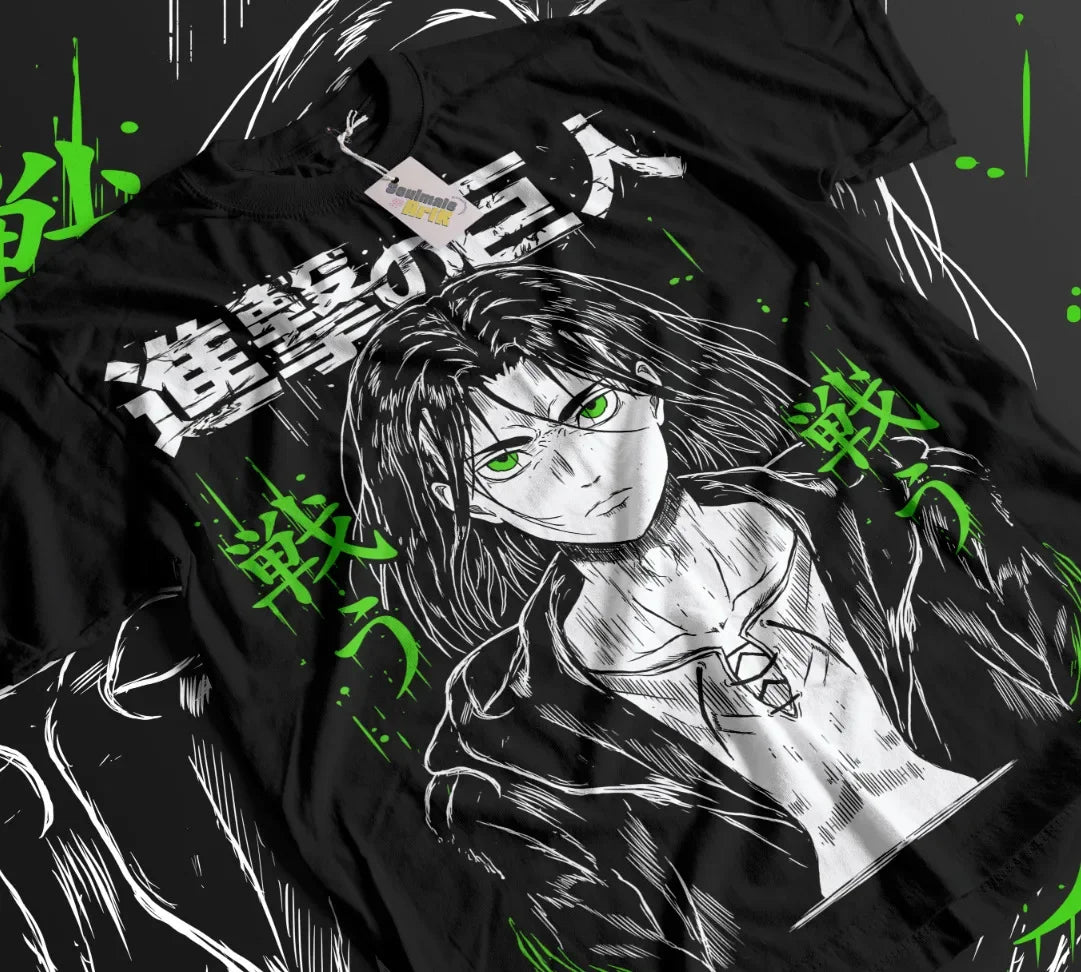 Here at Everythinganimee we have only the best anime merch! Free Global Shipping.
Step into the fierce world of Titans with this epic Eren Yeager T-Shirt from the legendary series Shingeki No Kyojin (Attack on Titan).