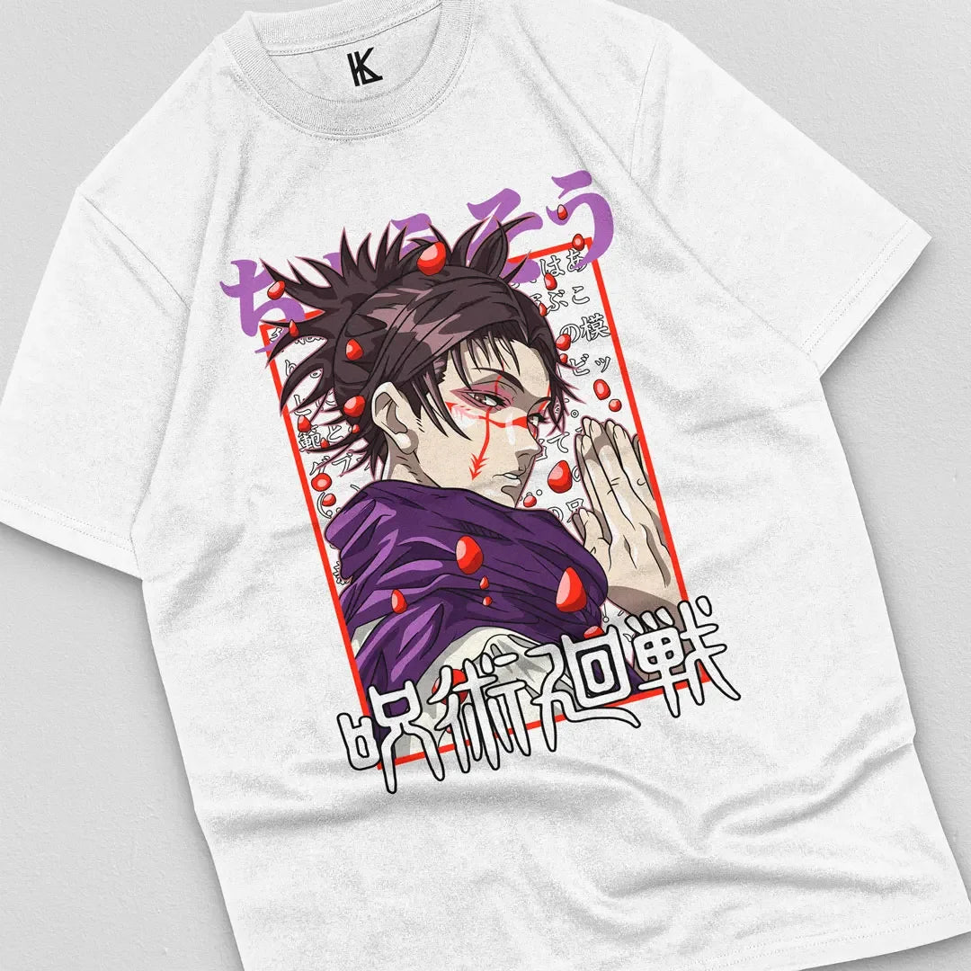 Here at Everythinganimee we have the best anime shirts in the world.
Embrace the enigmatic power of Gojo Satoru from Jujutsu Kaisen with this captivating tee. Showcasing Gojo’s iconic stance and intense gaze, this shirt is a must-have for fans who appreciate the strongest sorcerer's unbeatable charisma and power.