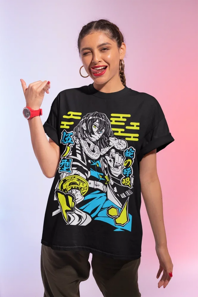 Here at Everythinganimee we have only the best anime merch! Free Global Shipping.
Unleash the power of the Demon Slayer with this kawaii Obanai Iguro Tee. Featuring a bold and intense design