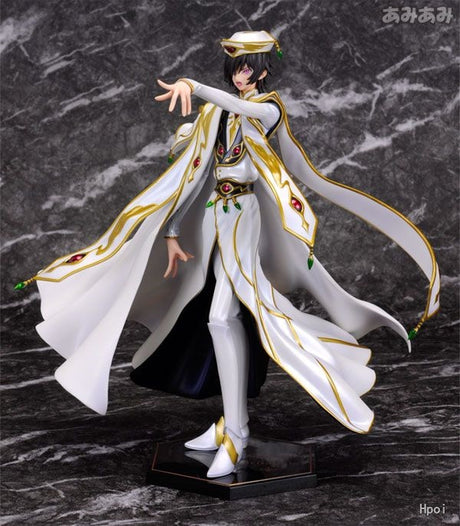 This figurine showcase Lelouch in his resplendent white emperor’s attire. | If you are looking for more Code Geass Merch, We have it all! | Check out all our Anime Merch now!