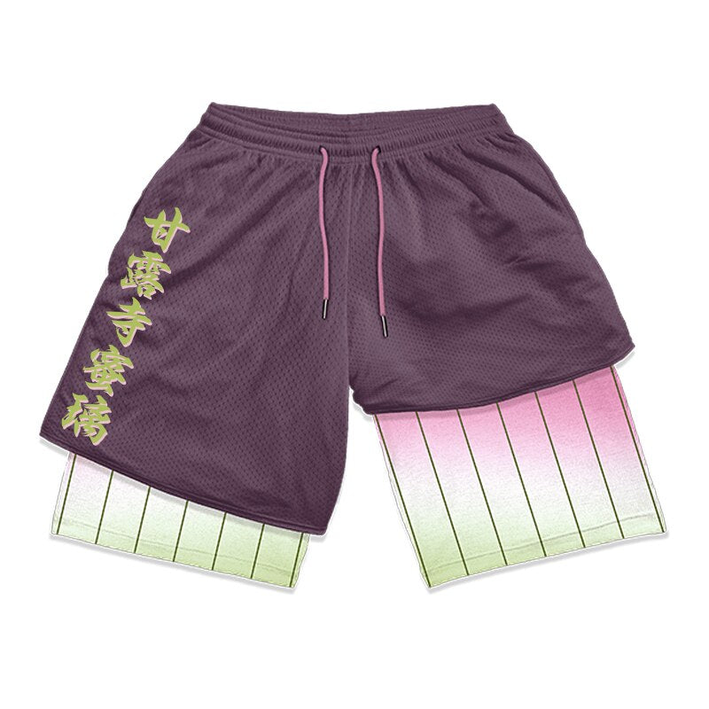 Love Hashira Mitsuri Kanroji Gym Shorts: Unleash Your Inner Love Warrior