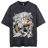 Anime Kimetsu no Yaiba Demon Slayer Washed Tshirts Men Women Inosuke Manga Print Tops Tees for Summer Gothic HarajukuStreetwear Everythinganimee, anime merch, anime gear, anime, anime stuff, buy anime, Manga Otaku Cosplay Japan Animation Shonen Shoujo Seinen Shojo Mecha Fandom Subtitle Dubbed Fanart MyAnimeList MangaStream Studio Ghibli