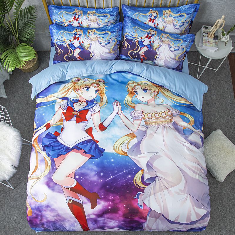 Sailor Moon Bed Sheets Quilt Set