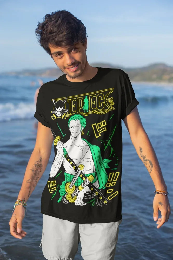 This tee captures the magic of Roronoa Zoro. If you're looking for more One Piece merch, we have it all! Check out our anime merch now—free shipping!