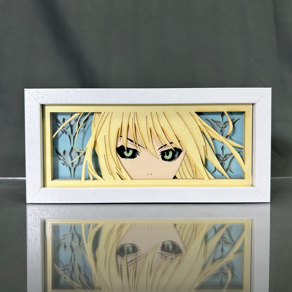 Saber Fate Stay Night Anime Paper Cut Lightbox
