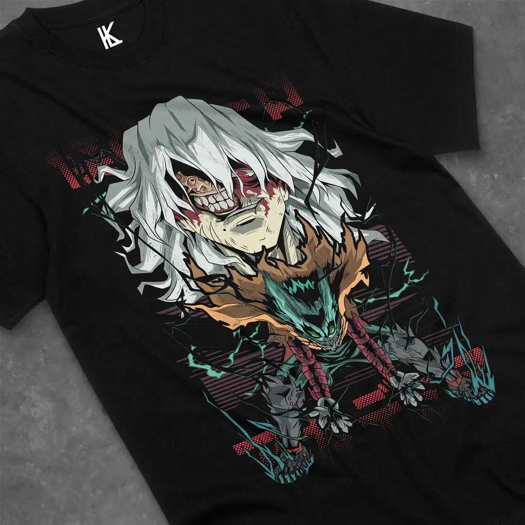 This tee captures the magic of Tomura. If you're looking for more My Hero Academia merch, we have it all! Check out our anime merch now—free shipping!