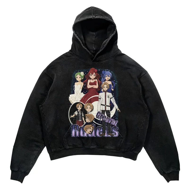 Our hoodies honor the intricate narrative and engaging characters of the show. | If you are looking for more Mushoku Tensei Merch, We have it all! | Check out all our Anime Merch now!