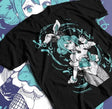 Here at Everythinganimee we only have the best shirts in the world! Showcase your love for the iconic Vocaloid sensation, Miku Hatsune, with this vibrant and eye-catching tee. Featuring a stunning graphic of Miku in her signature style, this shirt is a must-have for every fan. The intricate design captures her energetic and colorful persona,