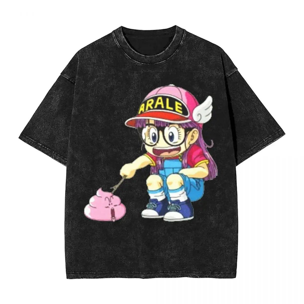 Here at Everythinganimee we have the best anime shirts in the world.
Embrace the quirky charm of Dr. Slump with this playful Arale Poking Poop Tee! Featuring Arale, the adorable and mischievous android, in a classic scene, this shirt brings a touch of humor and nostalgia to your anime collection.