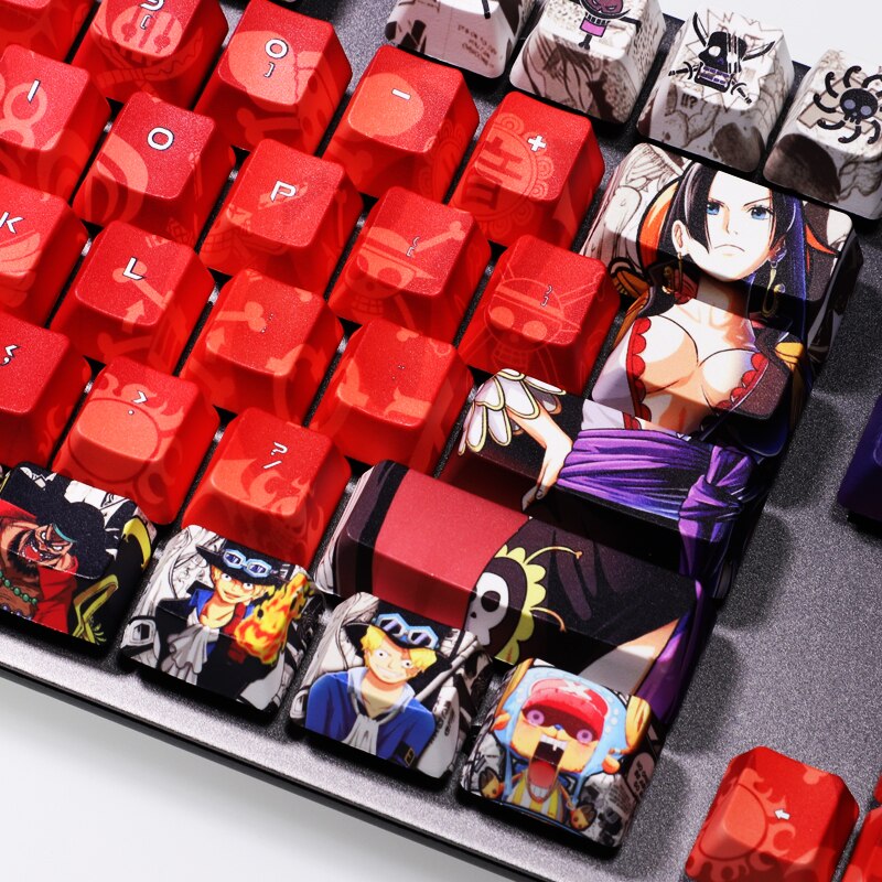 One Piece Anime Keycaps - Monkey D. Luffy & Boa Hancock Edition