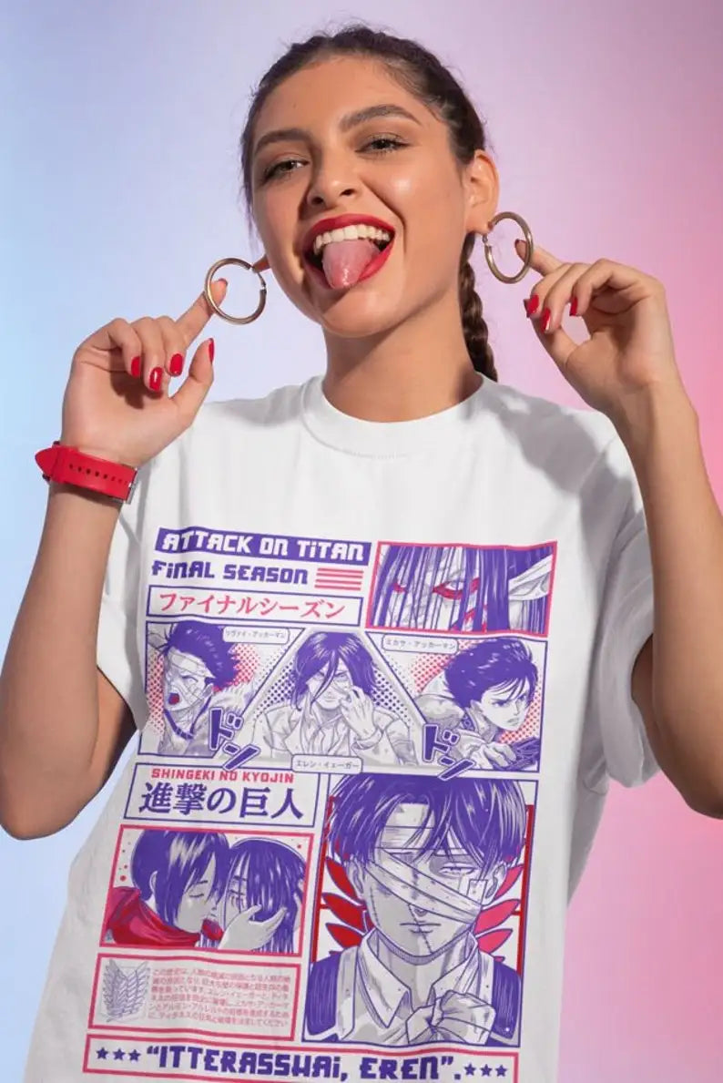 This tee features iconic moments and characters from the final season. If you are looking for more Attack Of Titan Merch, We have it all! | Check out all our Anime Merch now!