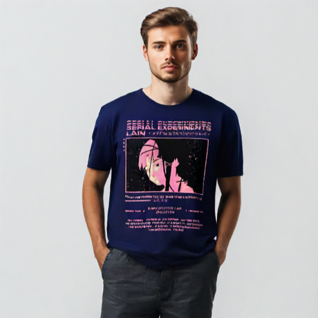 This tee captures the magic of Lain's. If you're looking for more  Serial Experiments merch, we have it all! Check out our anime merch now—free shipping!