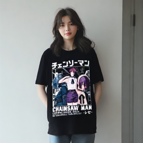 This tee captures the magic of Reze. If you're looking for more Chainsaw Man merch, we have it all! Check out our anime merch now—free shipping!