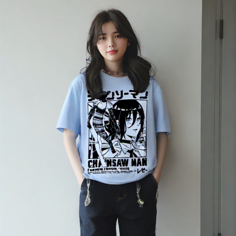 This tee captures the magic of Reze. If you're looking for more Chainsaw Man merch, we have it all! Check out our anime merch now—free shipping!