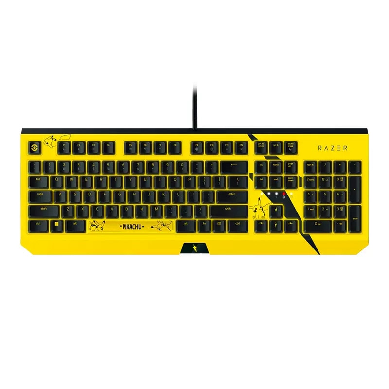 Razer Pokemon Pikachu Limited Edition 104 Key Wired Computer Gaming Mechanical Keyboard (Green Switch), everythinganimee