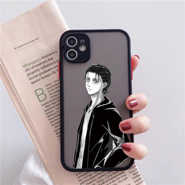 black and white attack on titan iphone case Designed for iPhone 14, 12, 13 mini, 11 Pro, XS MAX, 8, 7, 6 Plus, X, SE20, and XR. Made of hard durable materials to keep your phone safe from drops and scratches