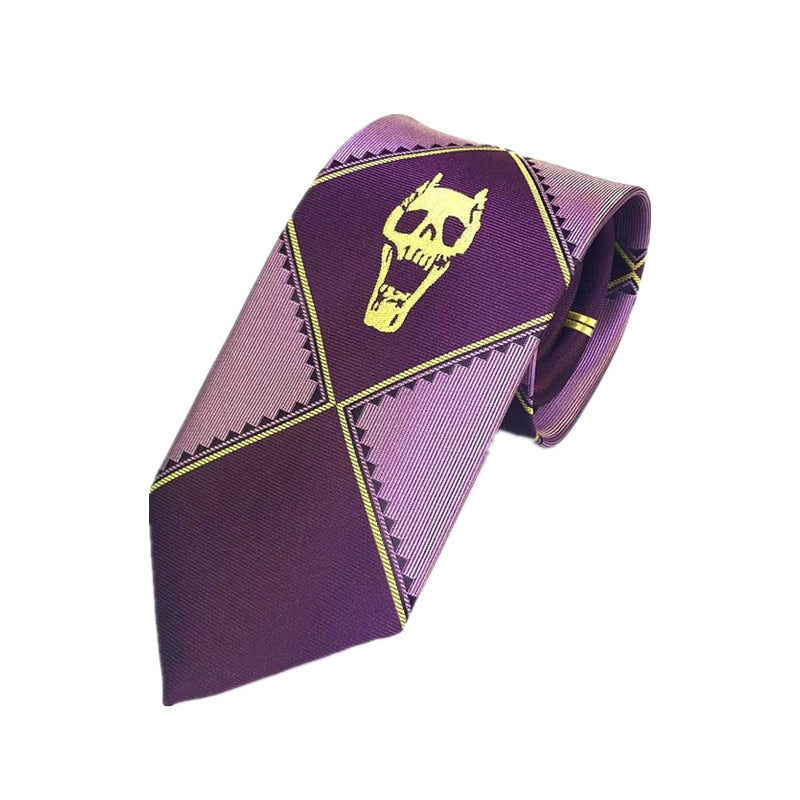 Japan Anime JoJo's Bizarre Adventure Tie Cosplay Kira Yoshikage KILLER QUEEN Skull Unisex Neck Accessoies Costume Prop Gift, everythinganimee