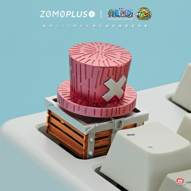 ZOMO PLUS ONE PIECE SERIES LUFFY CHOPPER 3D HAT ALUMINUM ARTISAN KEYCAP MECHANICAL KEYBOARD KEYCAP, everythinganimee