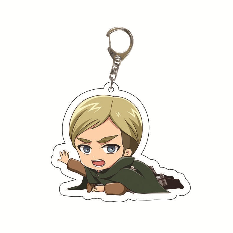 Anime Attack on Titan Q Version Acrylic Keychain Cartoon Printed Anime Figures Pendant Key Chain Cosplay Jewelry Friends Gift