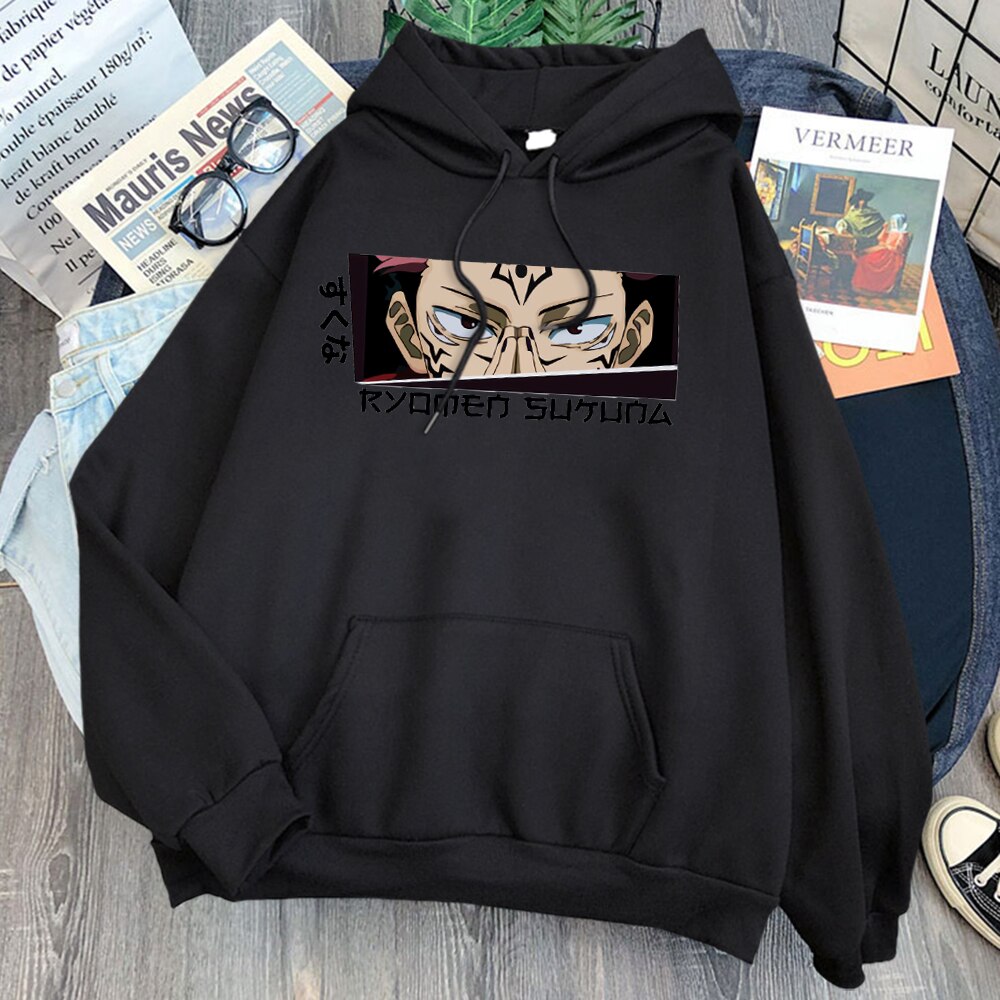 Men's Hoodies Japanese Anime Jujutsu Kaisen Hoodie Yuji Itadori Cartoon Sweatshirts Tops Kawaii Gojo Satoru Graphic Streetwea, everything animee