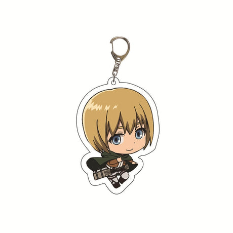 Anime Attack on Titan Q Version Acrylic Keychain Cartoon Printed Anime Figures Pendant Key Chain Cosplay Jewelry Friends Gift