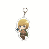 Anime Attack on Titan Q Version Acrylic Keychain Cartoon Printed Anime Figures Pendant Key Chain Cosplay Jewelry Friends Gift