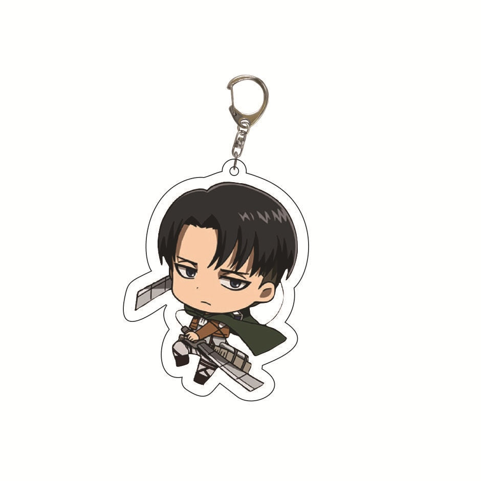 Anime Attack on Titan Q Version Acrylic Keychain Cartoon Printed Anime Figures Pendant Key Chain Cosplay Jewelry Friends Gift