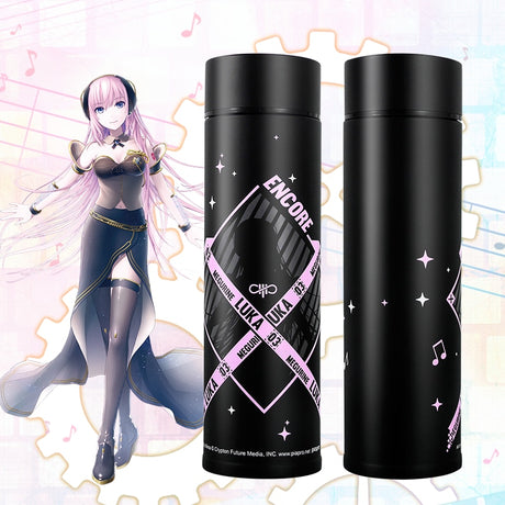 Hatsune Miku Thermos Steel Water Bottle LED Display Temperature Sensing Cup Manga Role Kagamine RIN&LEN Vocaloid, everythinganimee