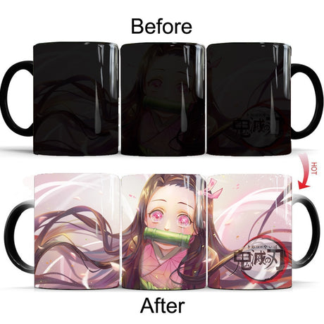 Demon Slayer: Kimetsu No Yaiba Heat Temperature Sensitive Mug Color Changing Cartoon Anime Coffee Mug Cups Drop Shipping Mugs, everythinganimee