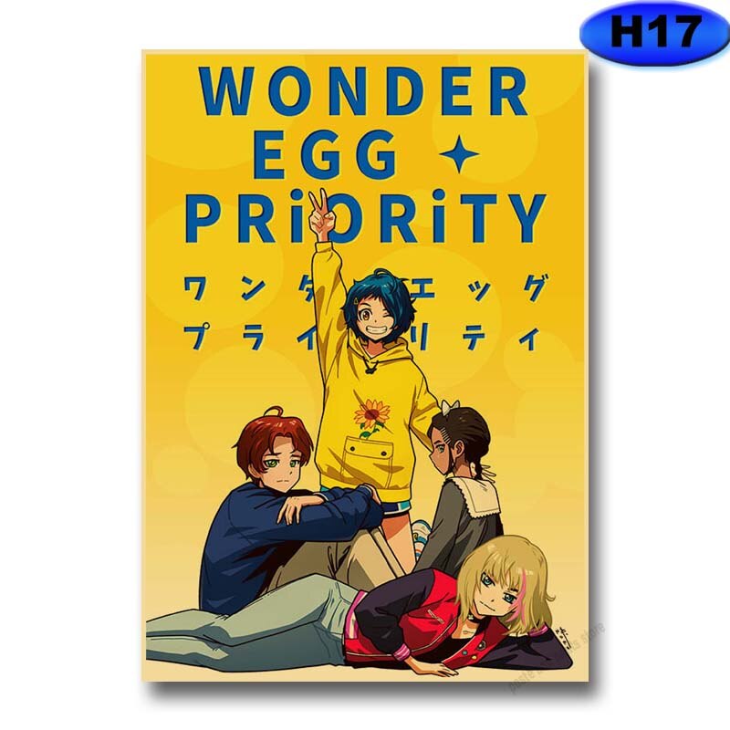 Hot Anime Wonder Egg Priority Posters Home Decor Retro Kraft Paper Poster Wall Sticker Living Room Bar Cafe Decoration Pictures, everythinganimee