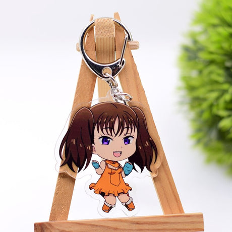 The Seven Deadly Sins Keychain Double Sided Acrylic Cartoon Key Chain Pendant Anime Accessories Keyring Hot Sale, everything animee