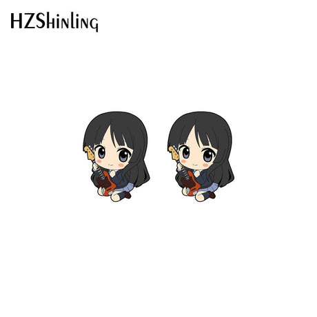 2023 New K-on! Stud Earring Azusa Mugi Acrylic Resin Earrings Epoxy Handmade Jewelry Gifts Girl, everything animee