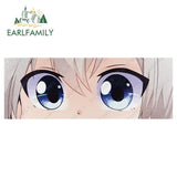 EARLFAMILY Anime Eyes Chibi Slap Car Sticker Senpai Heart Eyes Vinyl Stickers Senpai Please Car Bumper Trunk Decals Classic Peek