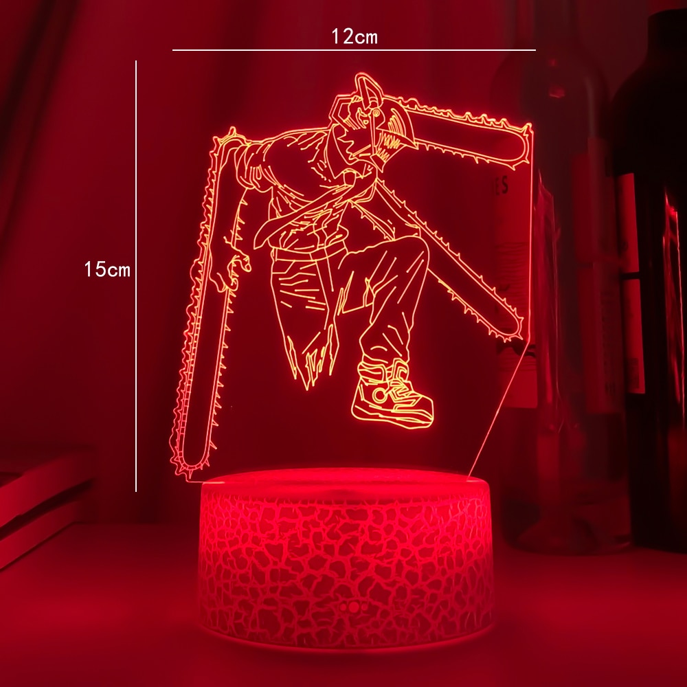 3d Led Lamp Anime Chainsaw Man for Bedroom Decoration Nightlight Kids Birthday Gift Manga Chainsaw Man Led Night Light Bedside