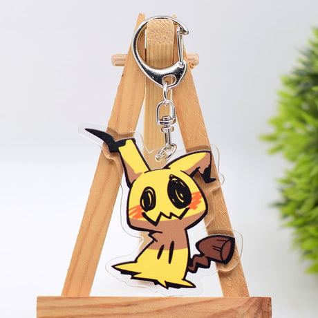 Classic Pokemon Anime Keychain Double Sided Acrylic Cute Game Key Chain Pendant Cartoon Accessories Keyring Hot Sale, everything animee