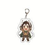 Anime Attack on Titan Q Version Acrylic Keychain Cartoon Printed Anime Figures Pendant Key Chain Cosplay Jewelry Friends Gift