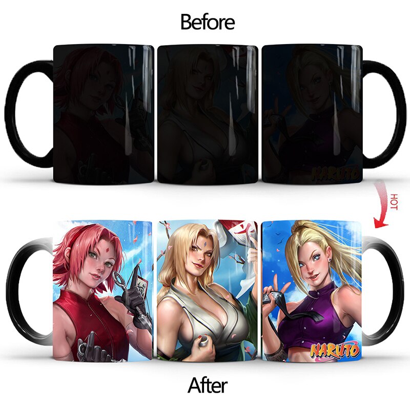 1Pcs New 350ml Anime Naruto Magic Color Changing Mugs Ceramic Coffee Milk Tea Cups Best Gift for Children Friends, everythinganimee