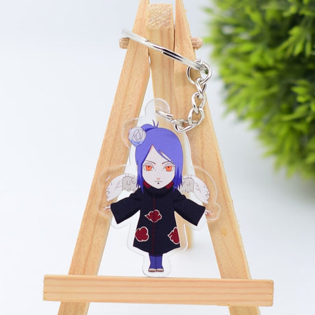 Cute Q Version Characters Keychain Itachi Cartoon Double-Side Acrylic Key Ring Holder Bag Charm Classic Anime Jewelry Teens Gift, everything animee